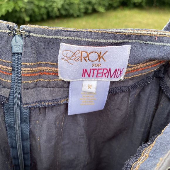 RARE LaROK (pre-Ace & Jig) Blue and Woven Stripe Pinafore Dress - Picture 3 of 11